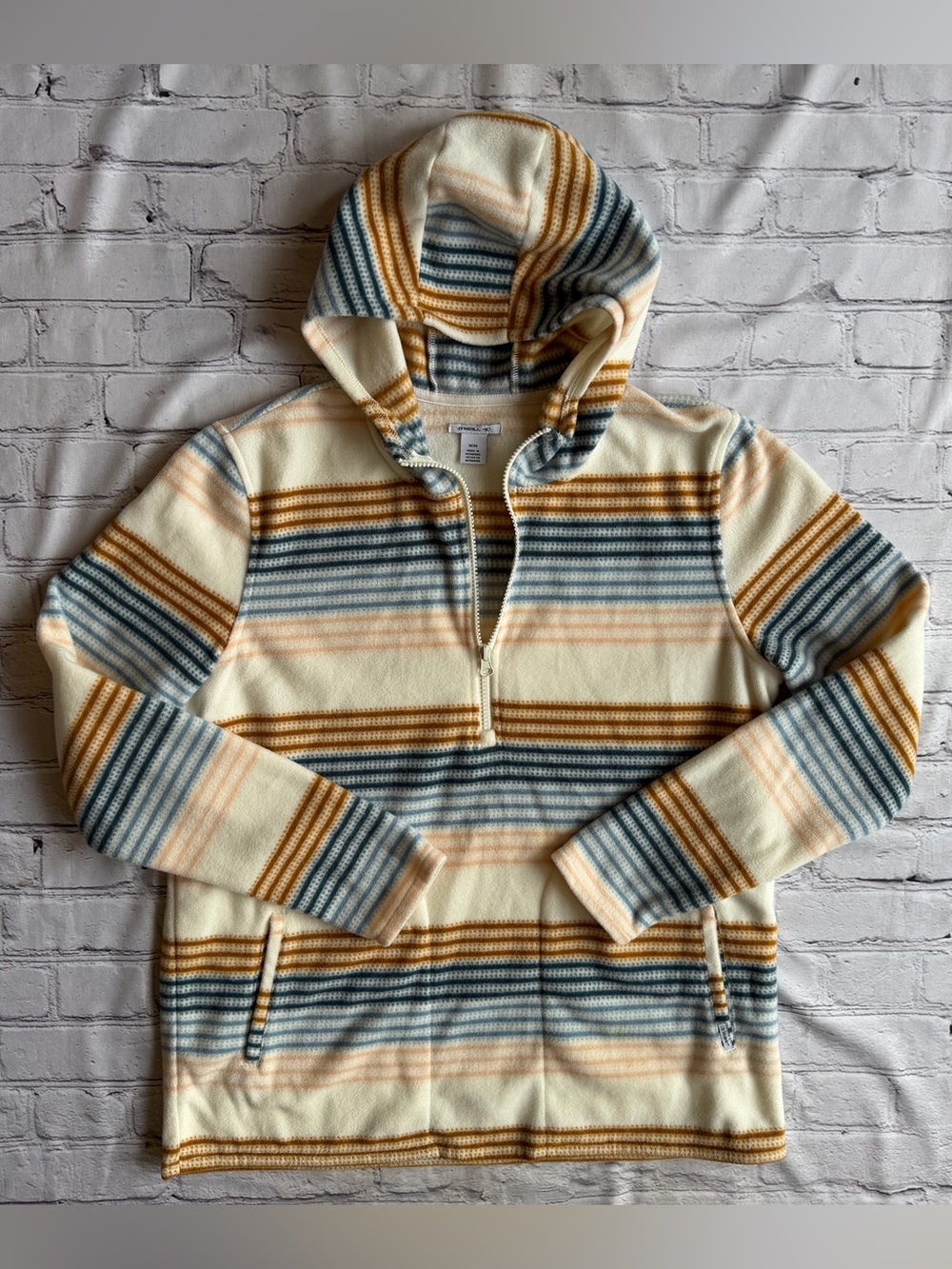 O'Neill Women's Medium Fleece Jacket Hooded Pullover 1/2 Zip Beach Surf Boho